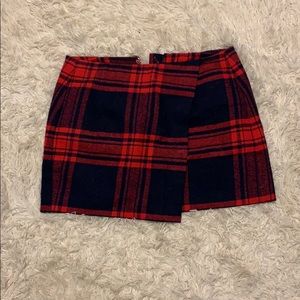 H&M Wool Plaid Mini Skirt